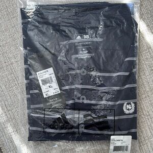 Adidas Navy Striped Polo Shirt